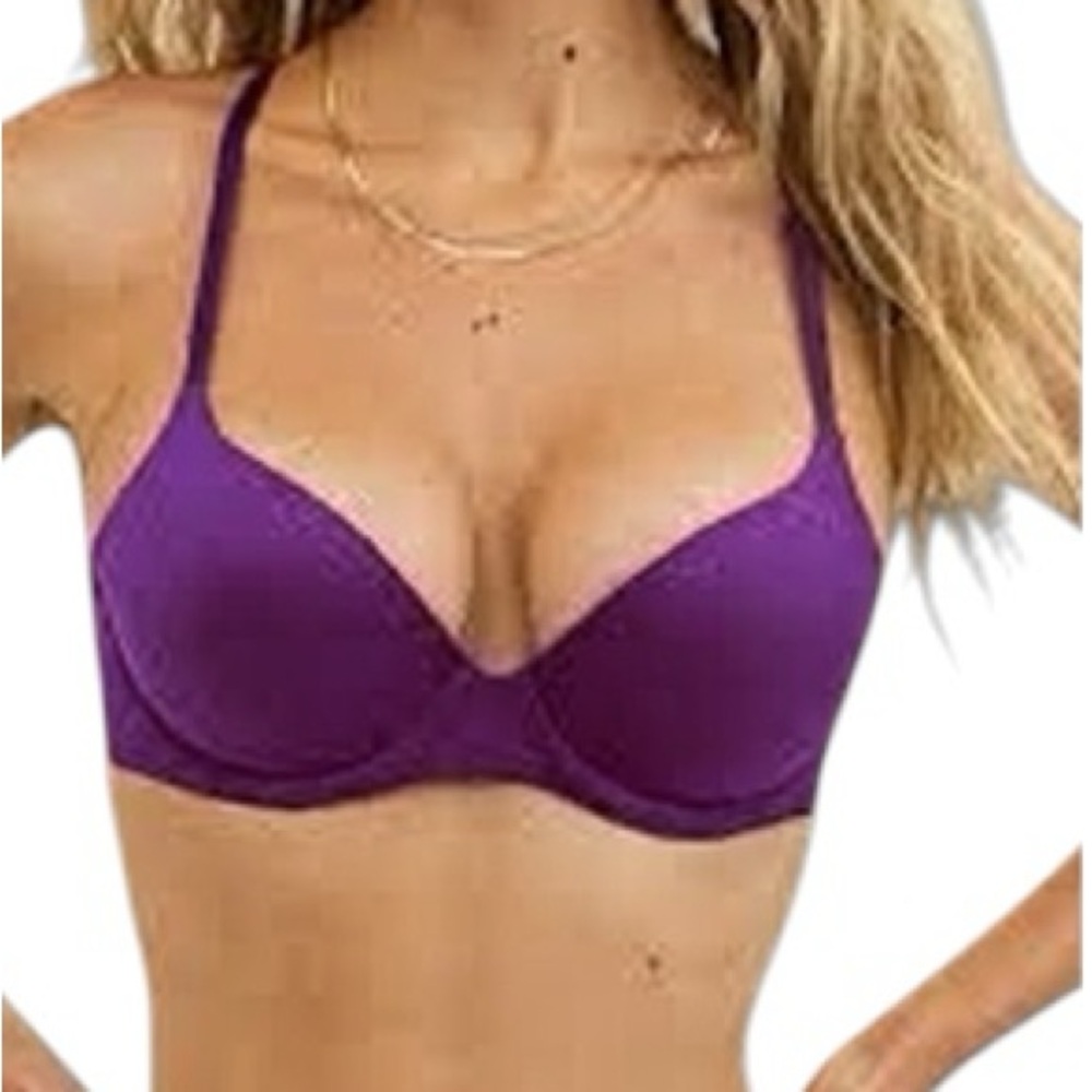 Aerie Sunnie Demi‎ Push Up Deep Purple Underwire Bra